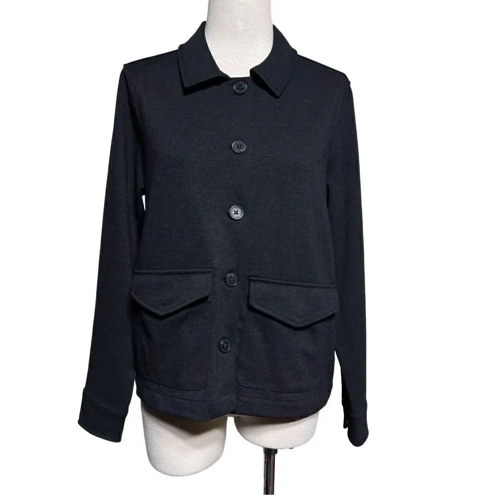 Brooks Brothers Black Long Sleeve Knit Jacket Blazer Size Small